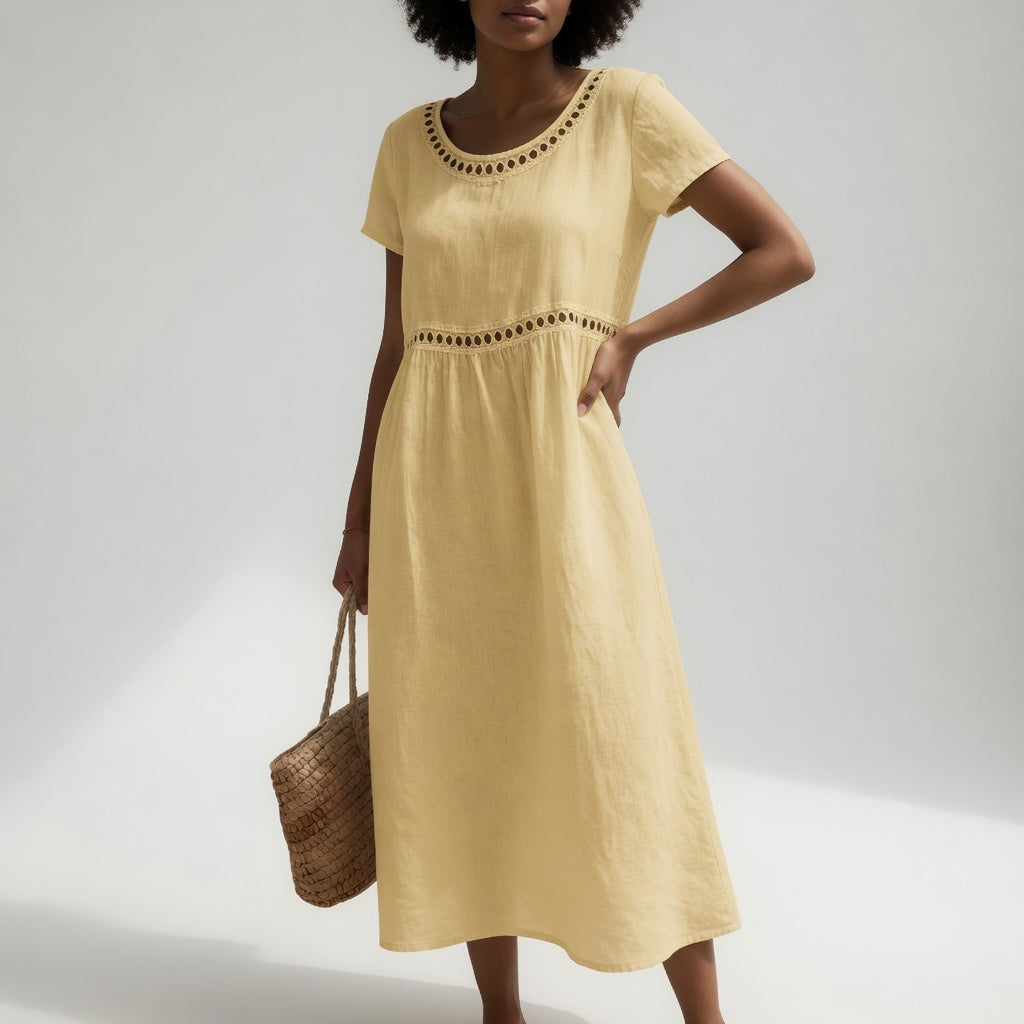 Livia | Embroidered Detail Midi Dress