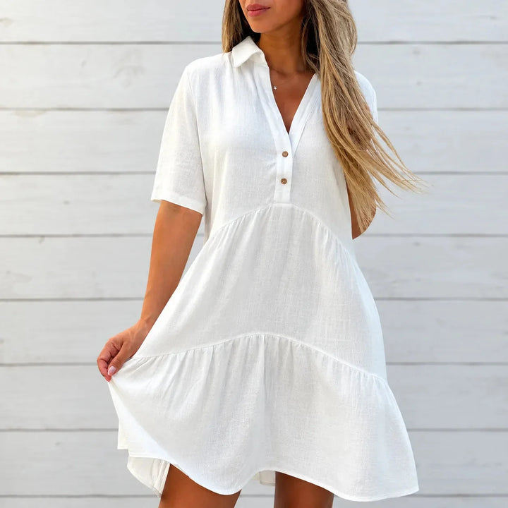 Marielle | Tiered Mini Dress with Collar