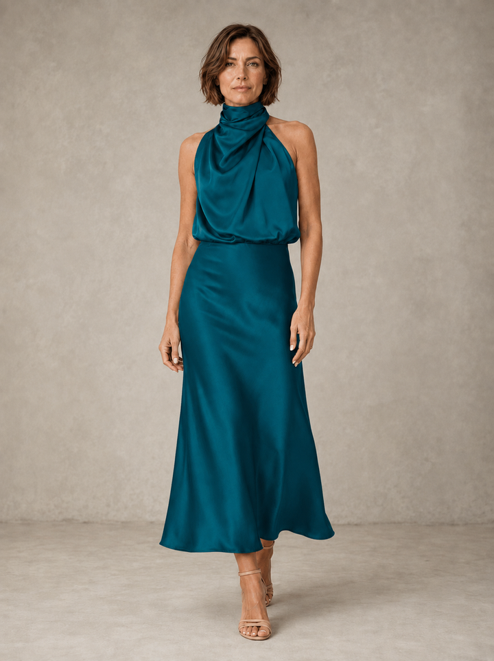 Harper | Halter Satin Evening Gown