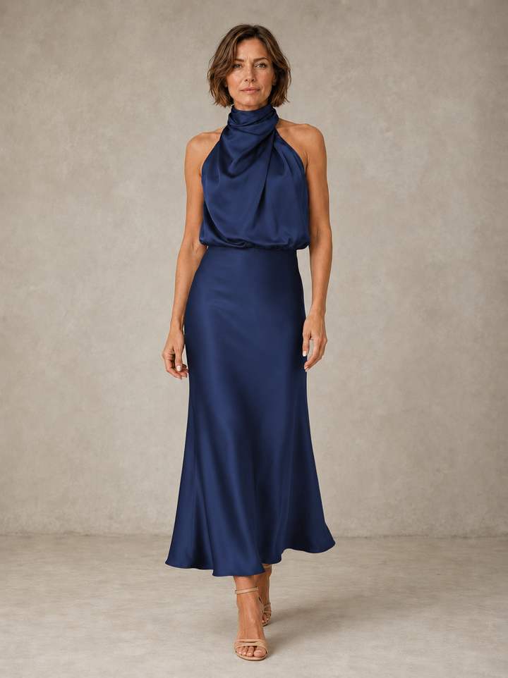 Harper | Halter Satin Evening Gown