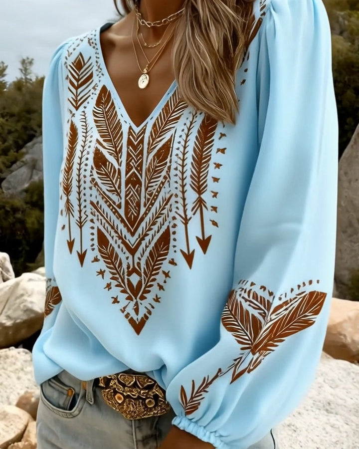 Sienna | Puff-Sleeve V-Neck Blouse