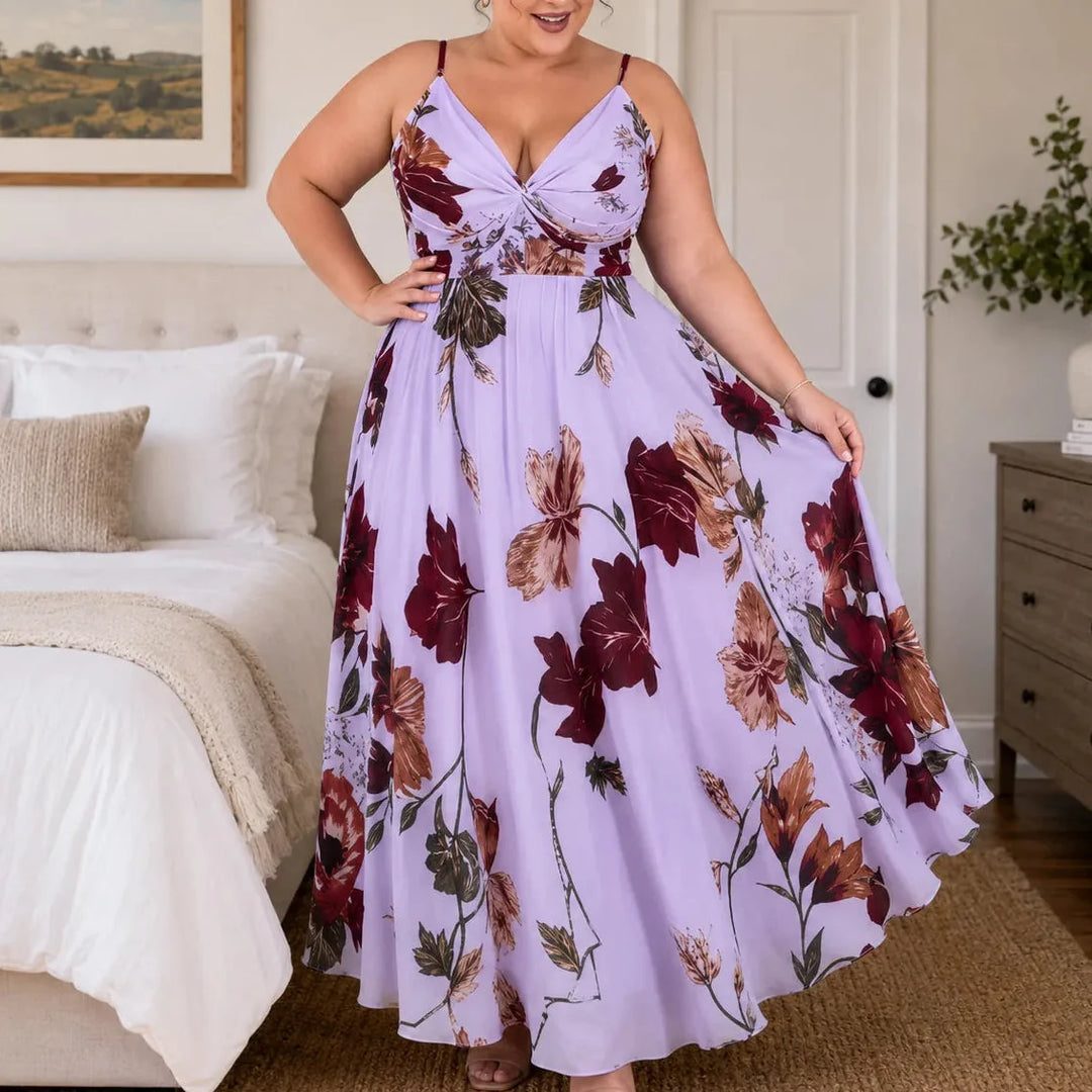 Florenza | Floral Maxi Dress with V-Neck