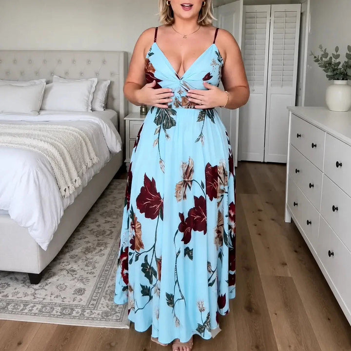 Florenza | Floral Maxi Dress with V-Neck