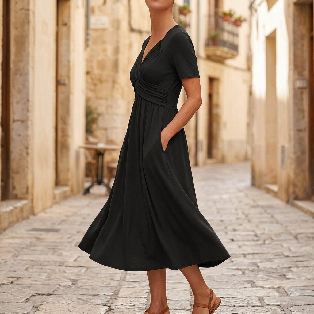 Veluna | Crossover Midi Dress