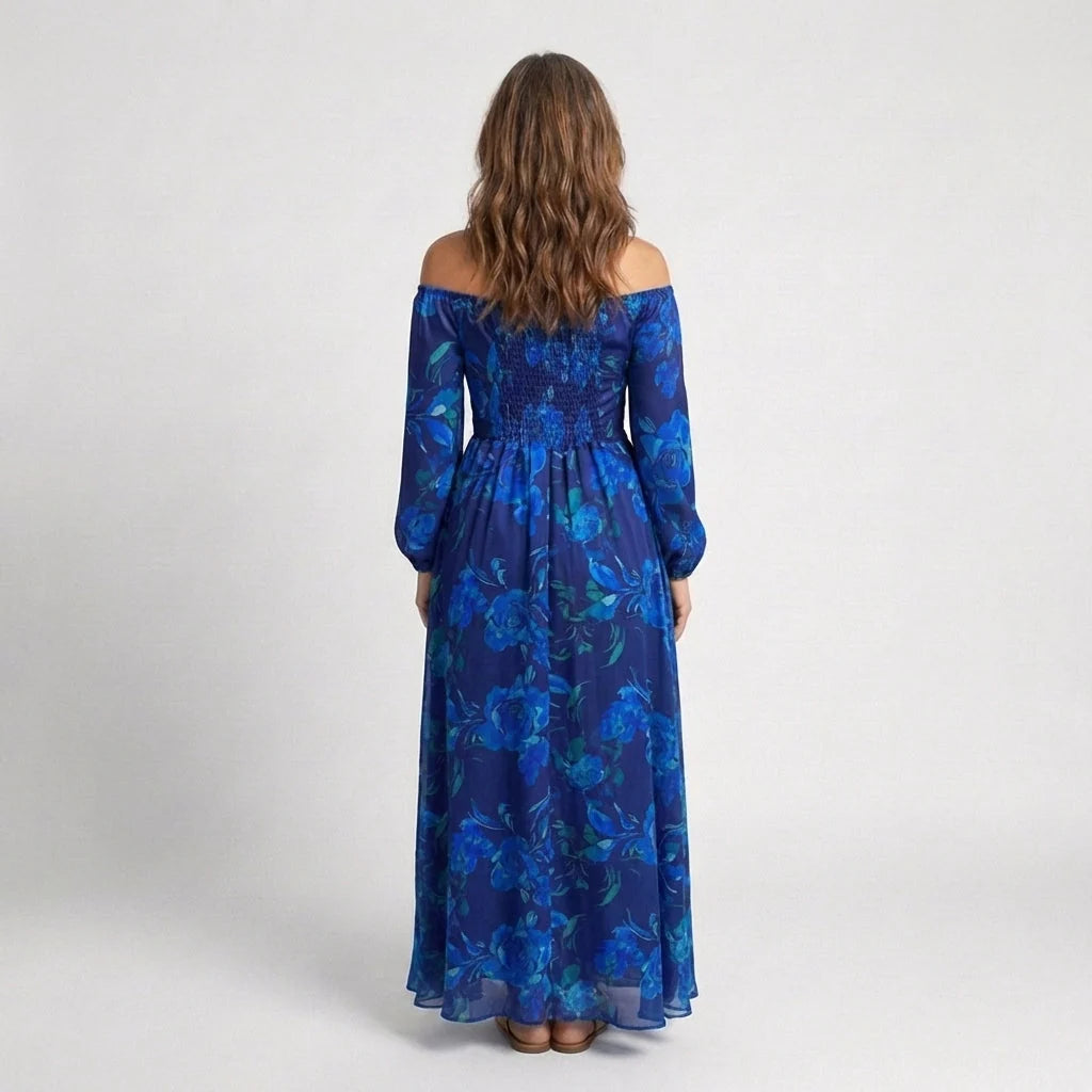 Violet & Grace™ | Off Shoulder Floral Maxi Dress