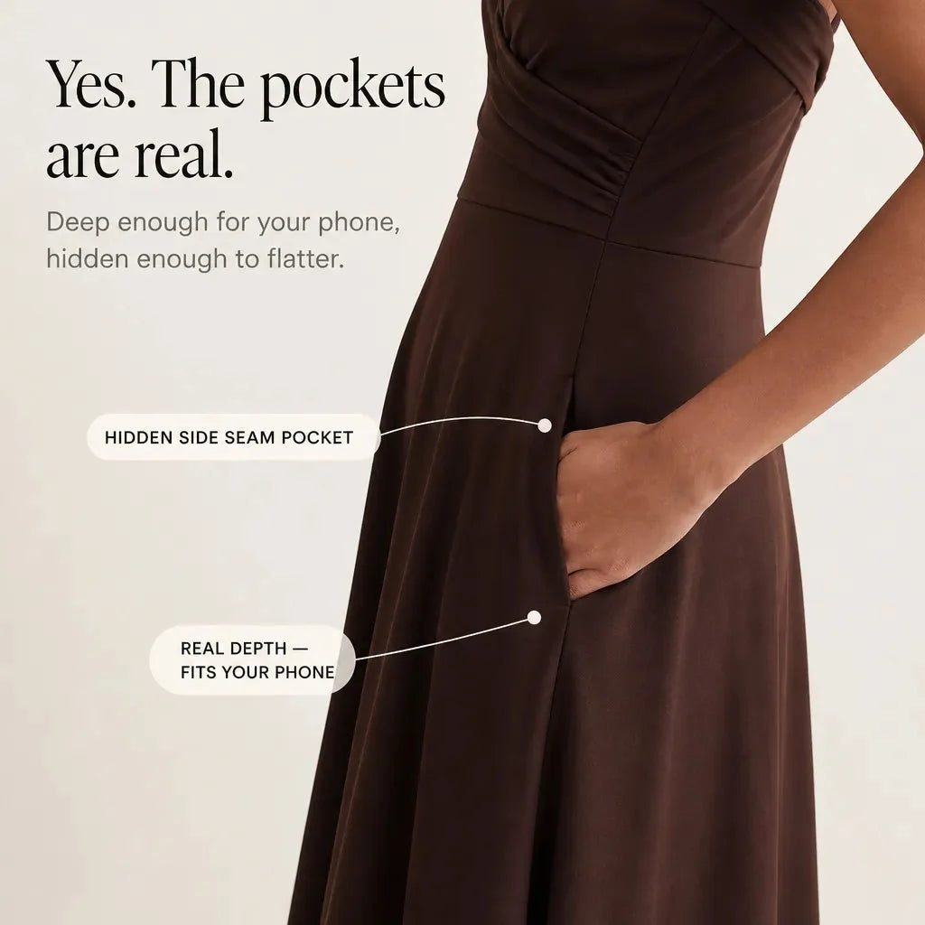 Vellora | Ruched Sweetheart Midi Dress