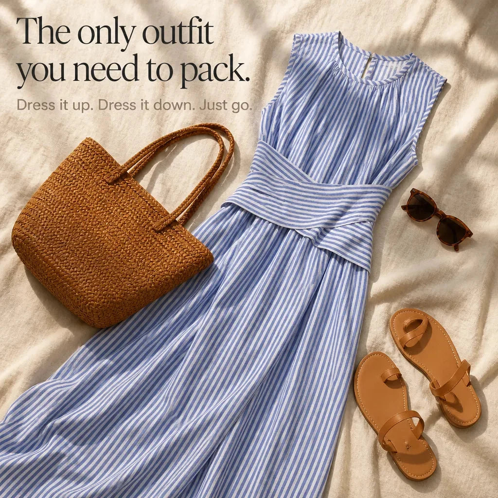 Marelle | Striped Wrap Maxi Dress