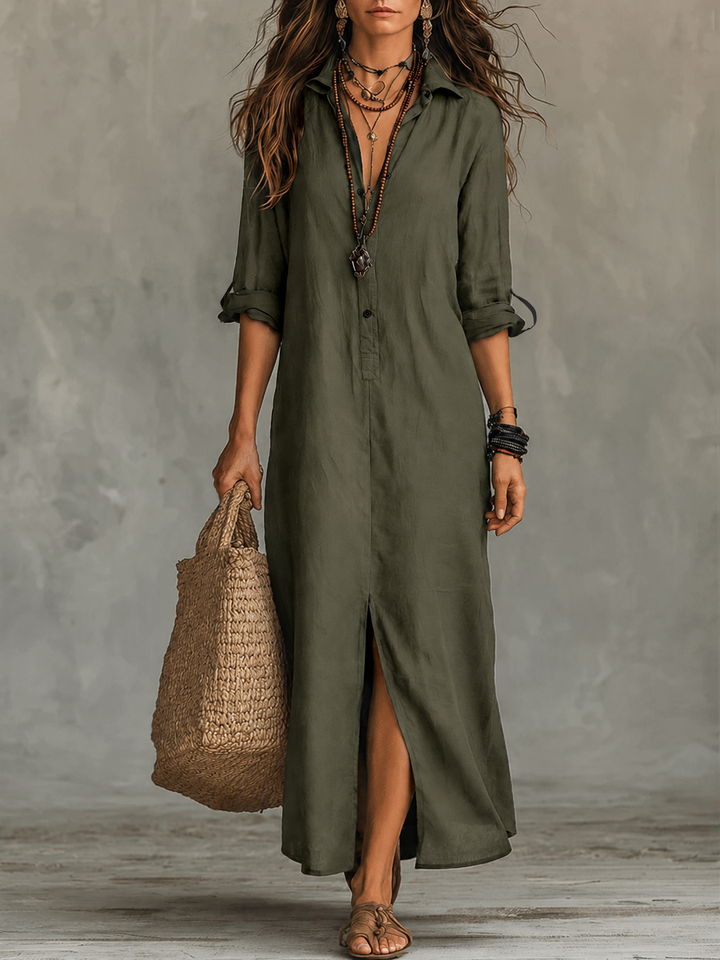Nadia | Button-Front Maxi Dress