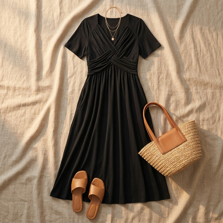Veluna | Crossover Midi Dress