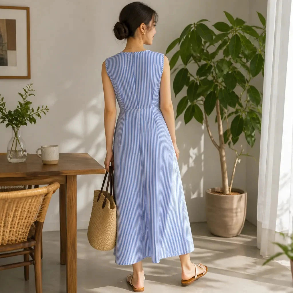 Marelle | Striped Wrap Maxi Dress