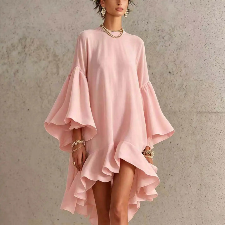 Carmen™ Flutter Sleeve Asymmetrical Dress