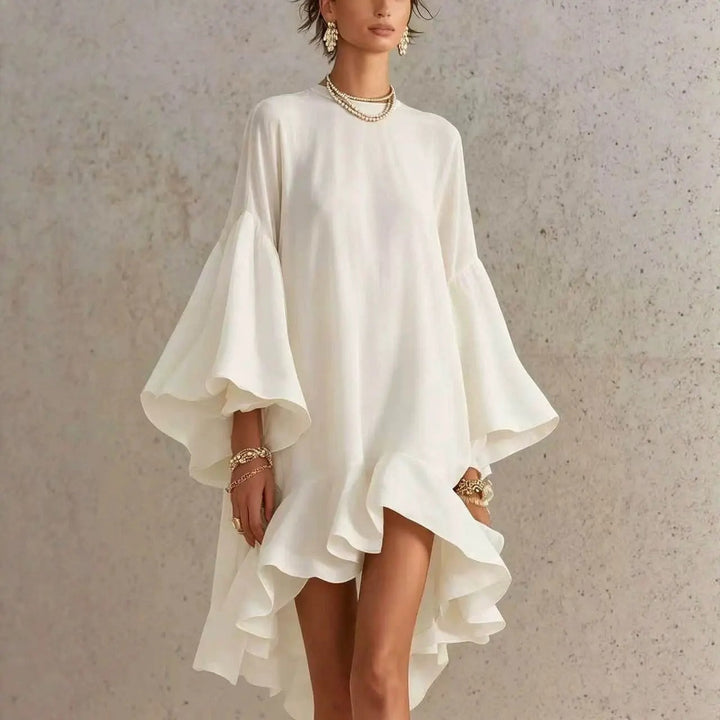 Carmen™ Flutter Sleeve Asymmetrical Dress
