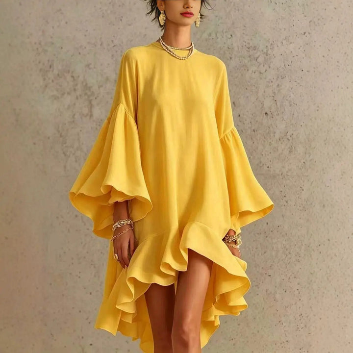 Carmen™ Flutter Sleeve Asymmetrical Dress