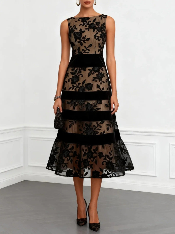 Dessie™ Floral Lace Tiered Midi Dress