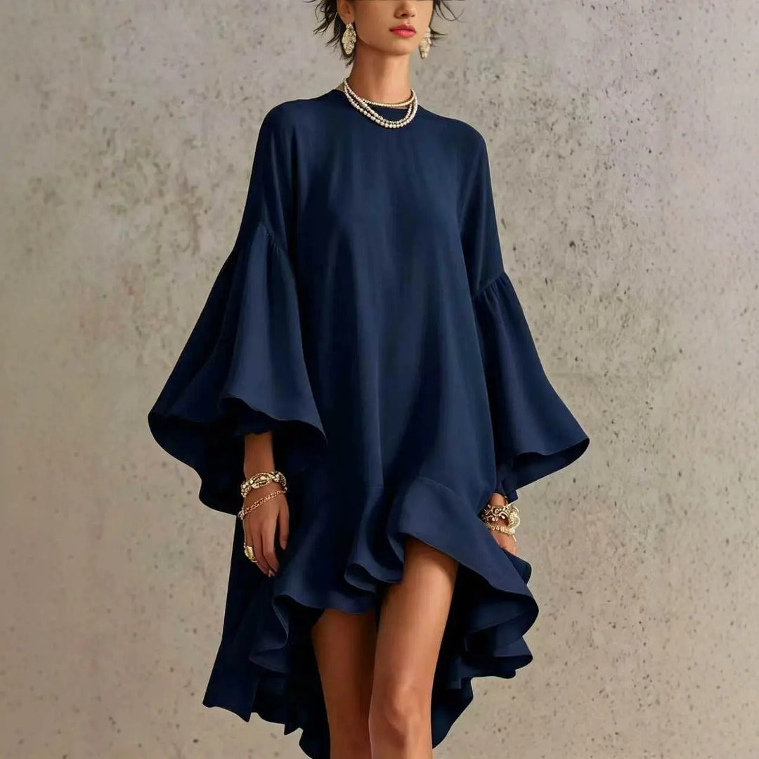Carmen™ Flutter Sleeve Asymmetrical Dress