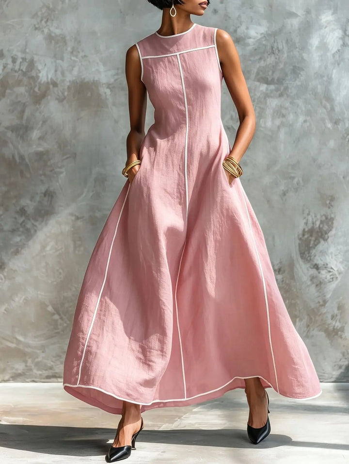 Hope™ Contrast Trim A-Line Maxi Dress