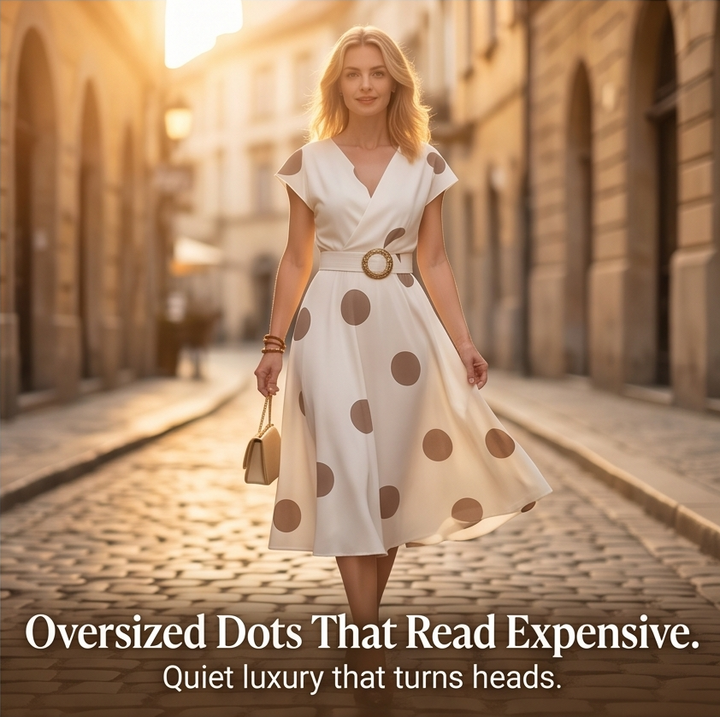 Marlowe – Belted Polka Dot Midi Dress