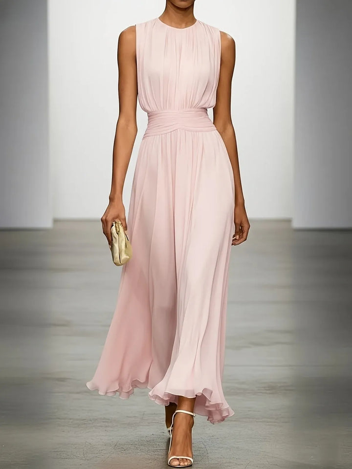 Roxanne | Ruched Waist Sleeveless Maxi Dress