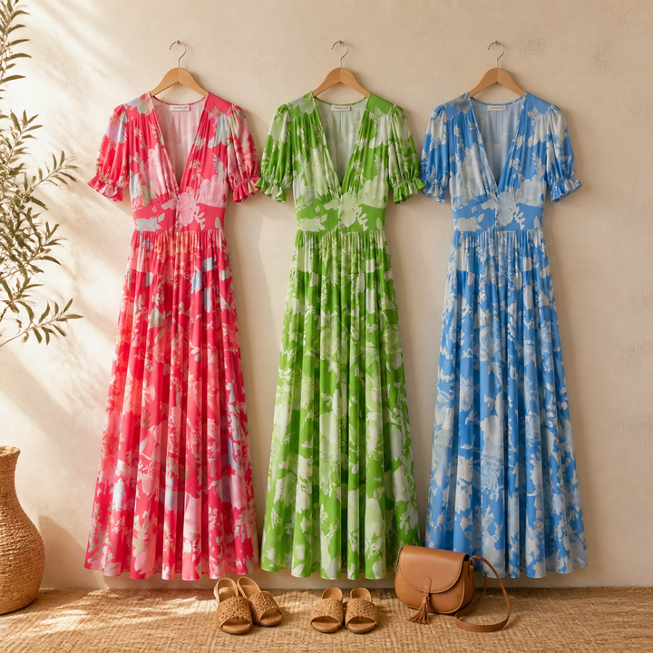 Minelda – Flowing Floral Maxi Dress