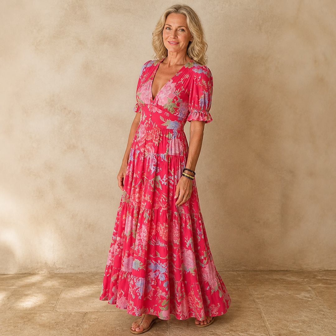 Minelda – Flowing Floral Maxi Dress
