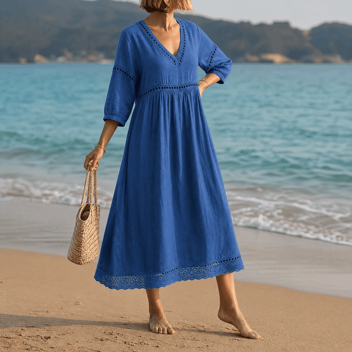 Solmera | Crochet-Trim Midi Dress