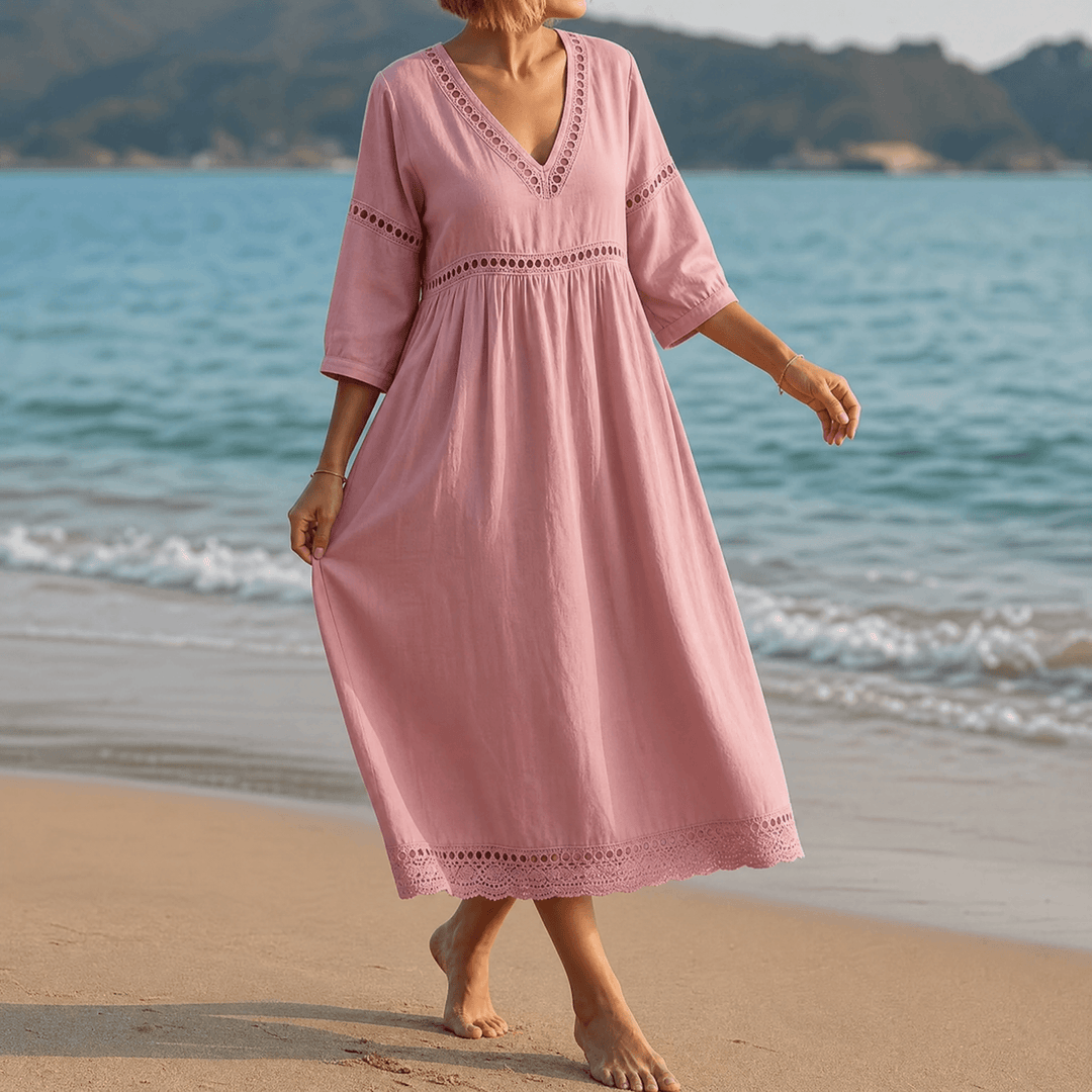 Solmera | Crochet-Trim Midi Dress