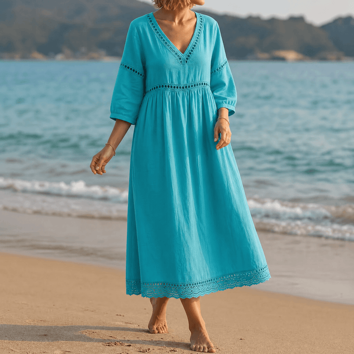 Solmera | Crochet-Trim Midi Dress