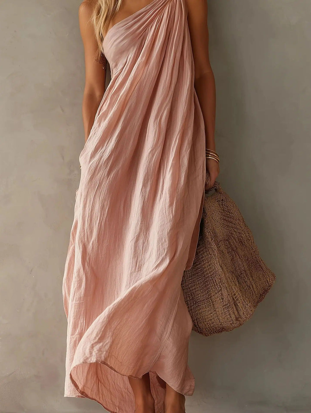 Leta™ Draped Asymmetrical Maxi Dress