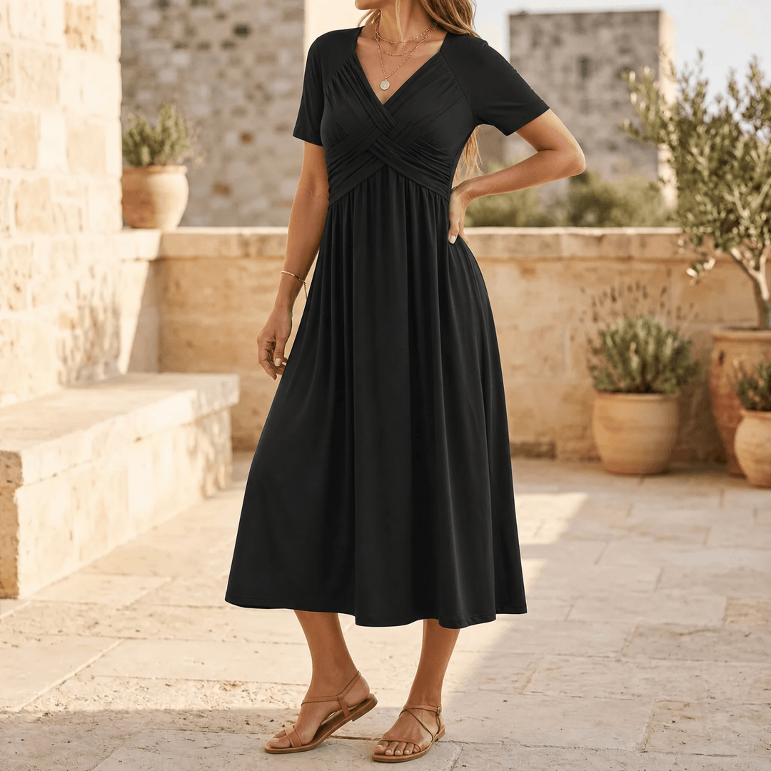 Veluna | Crossover Midi Dress