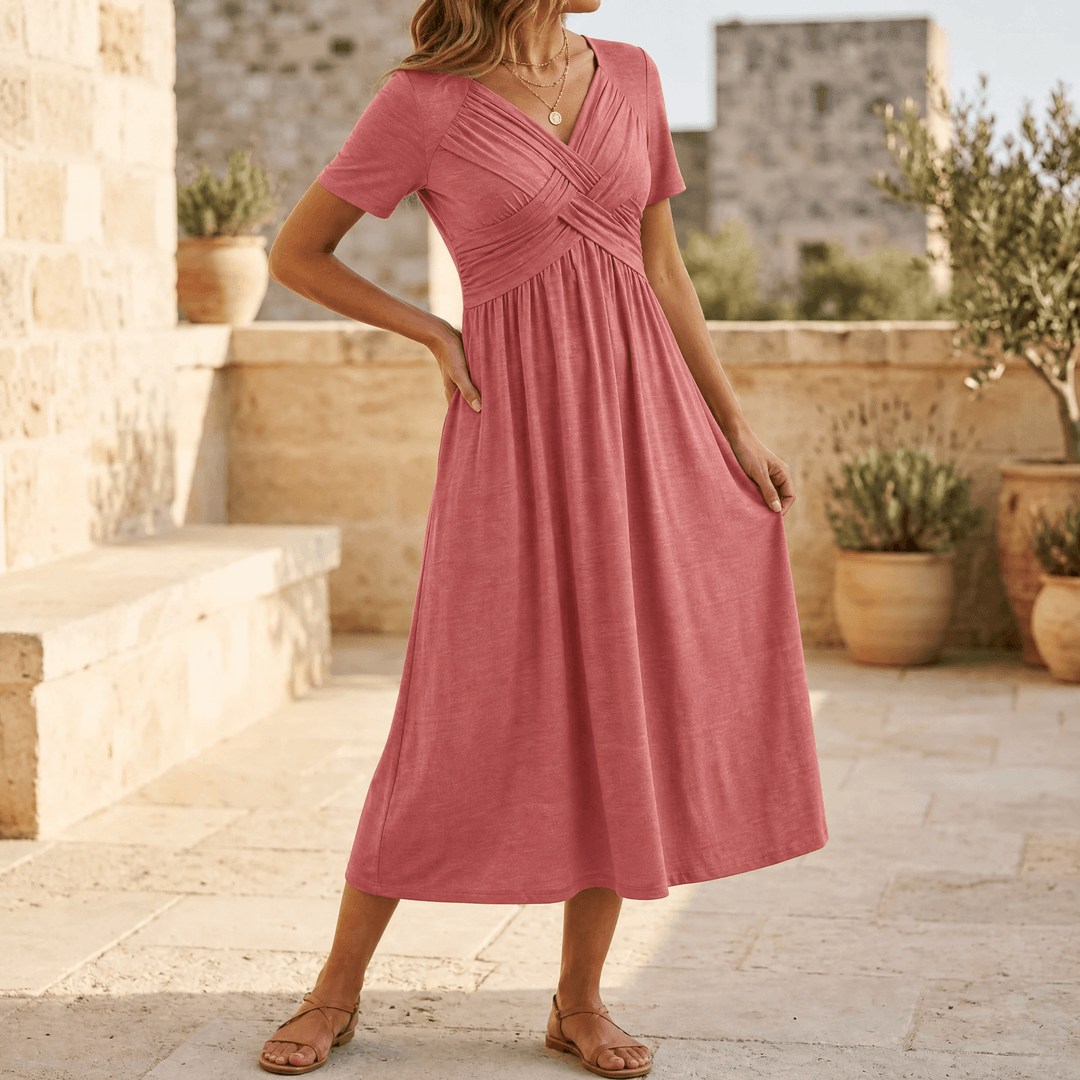 Veluna | Crossover Midi Dress