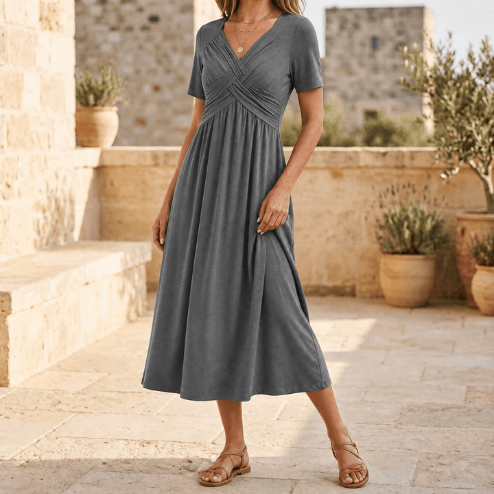 Veluna | Crossover Midi Dress
