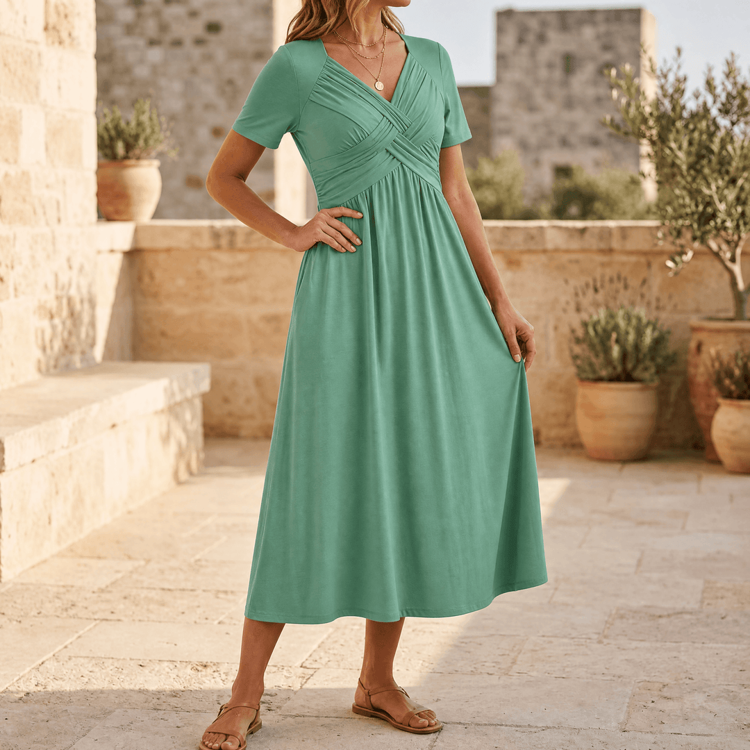 Veluna | Crossover Midi Dress