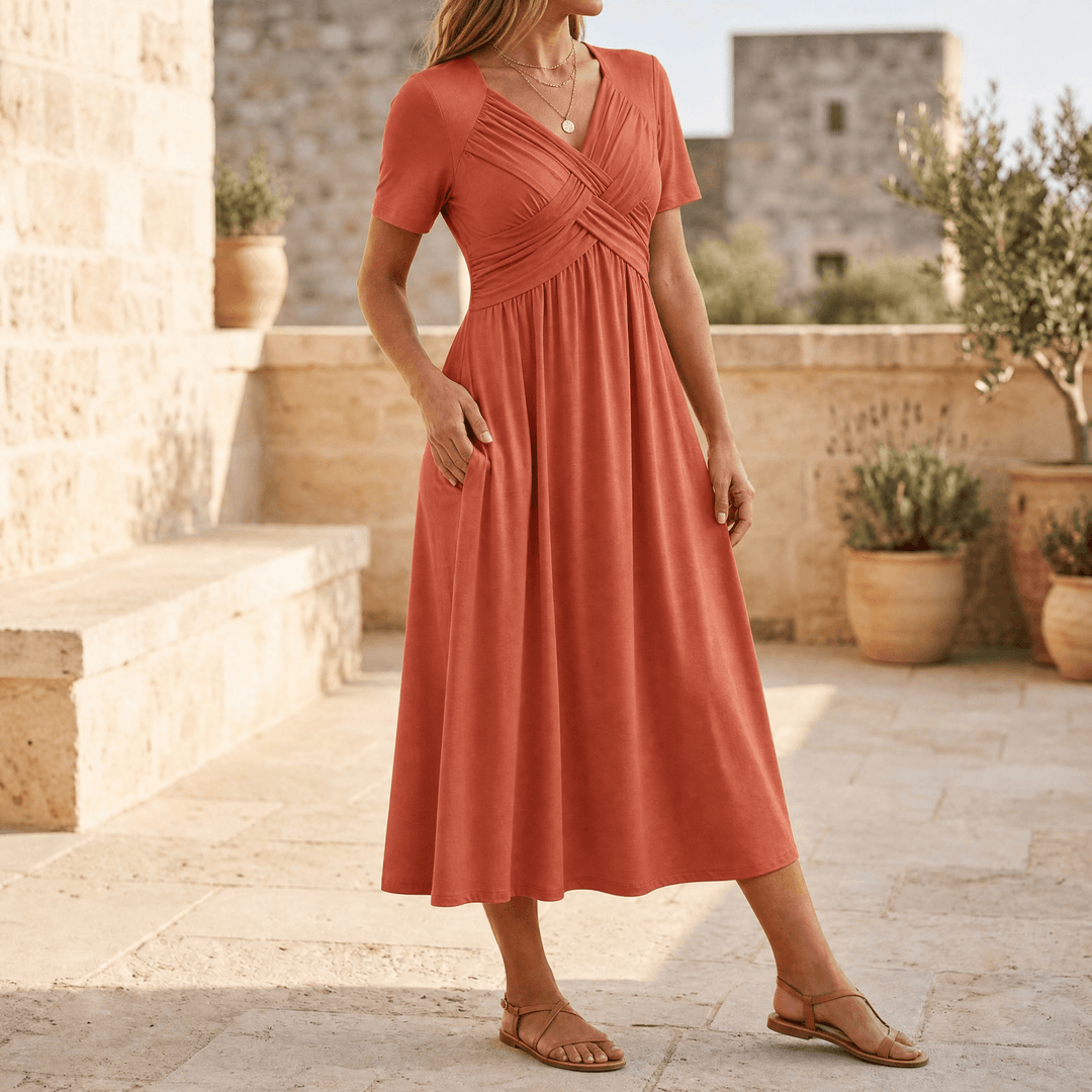 Veluna | Crossover Midi Dress